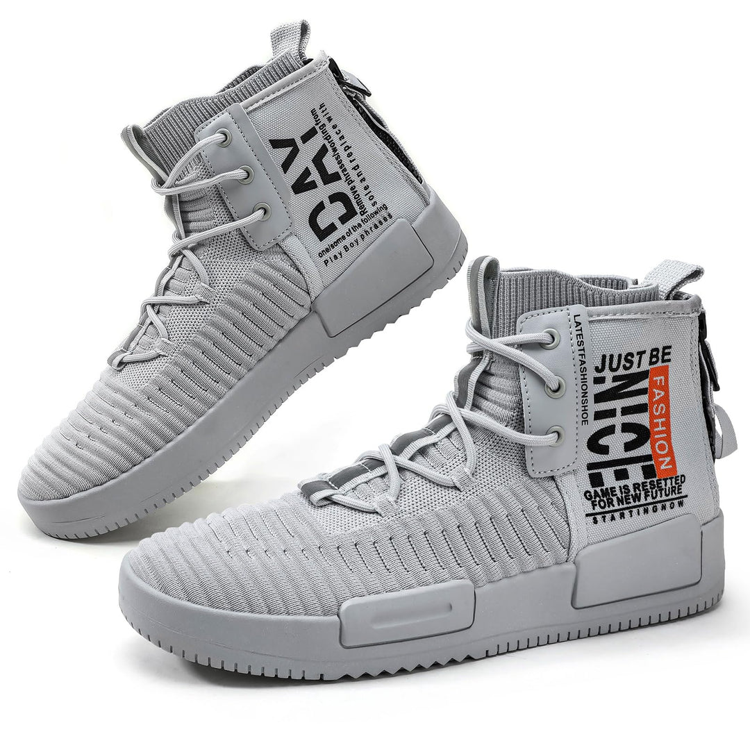 FUSHITON Herren Sportschuhe High Top Turnschuhe Mode Freizeitschuhe Draussen Laufschuhe Sneakers Lei