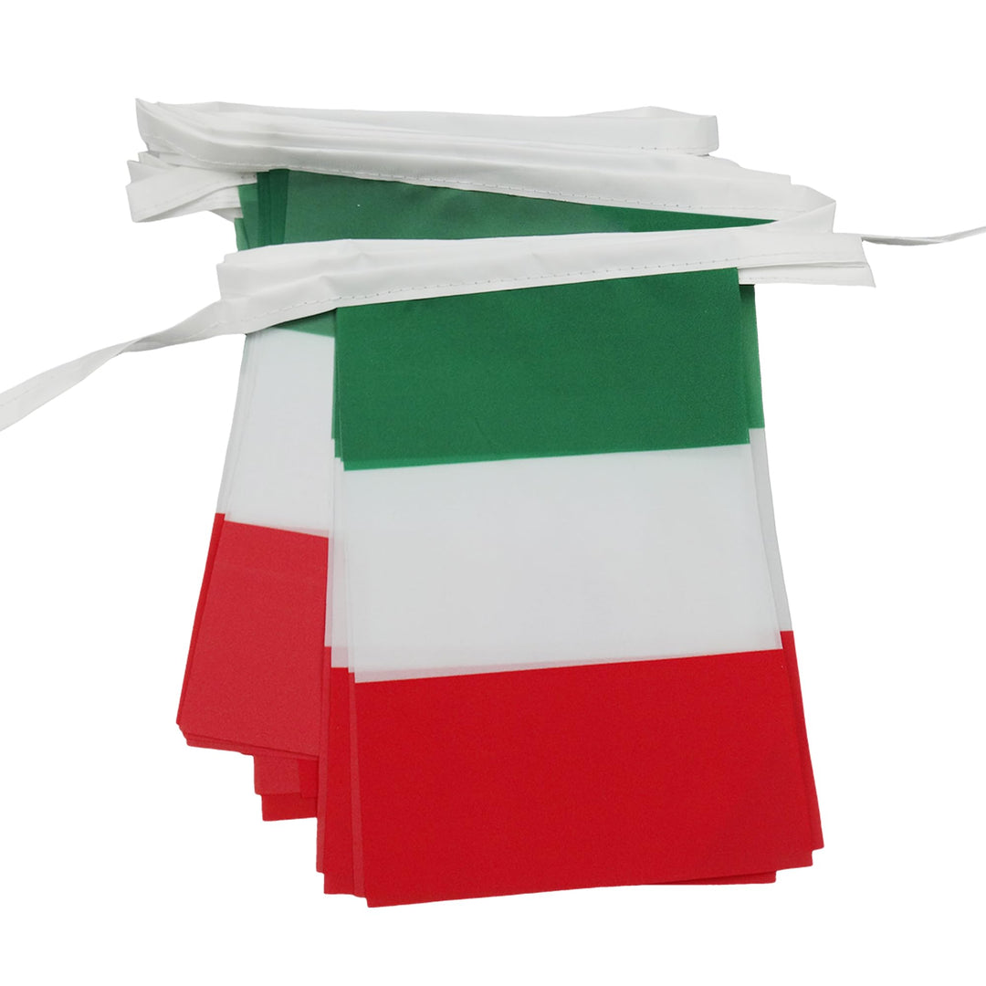 AZ FLAG FAHNENKETTE Italien 12 Meter mit 20 flaggen 45x30cm- ITALIENISCHE Girlande Flaggenkette 30 x