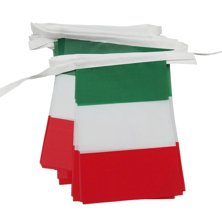 AZ FLAG FAHNENKETTE Italien 12 Meter mit 20 flaggen 45x30cm- ITALIENISCHE Girlande Flaggenkette 30 x