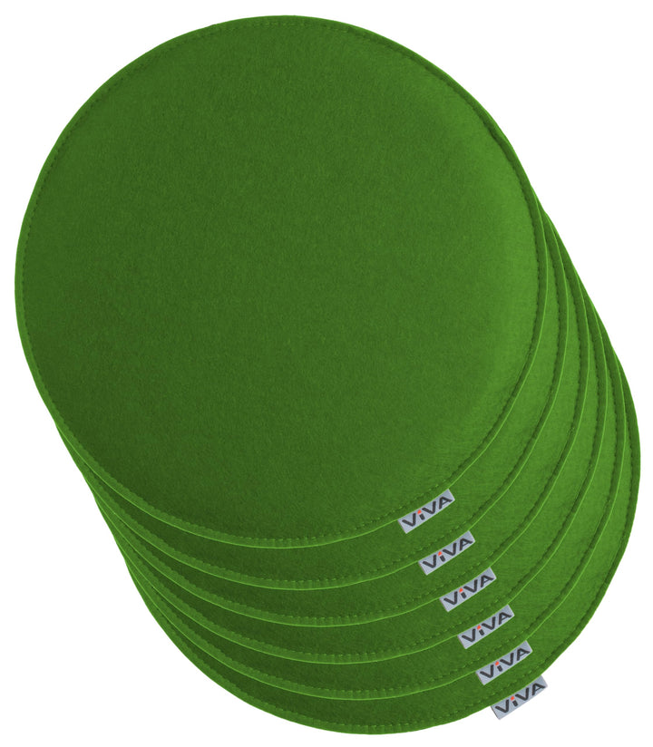 Brandsseller 6er Set Sitzkissen aus Filz Ø 35x2 cm Robuste Stuhlauflagen für innen und aussen, runde