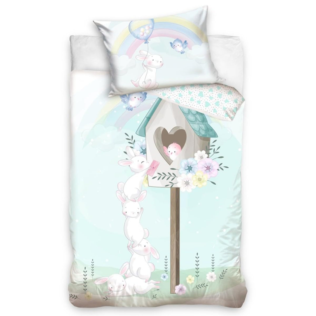 Babybettwäsche Hase 100x135 cm + 40x60 cm