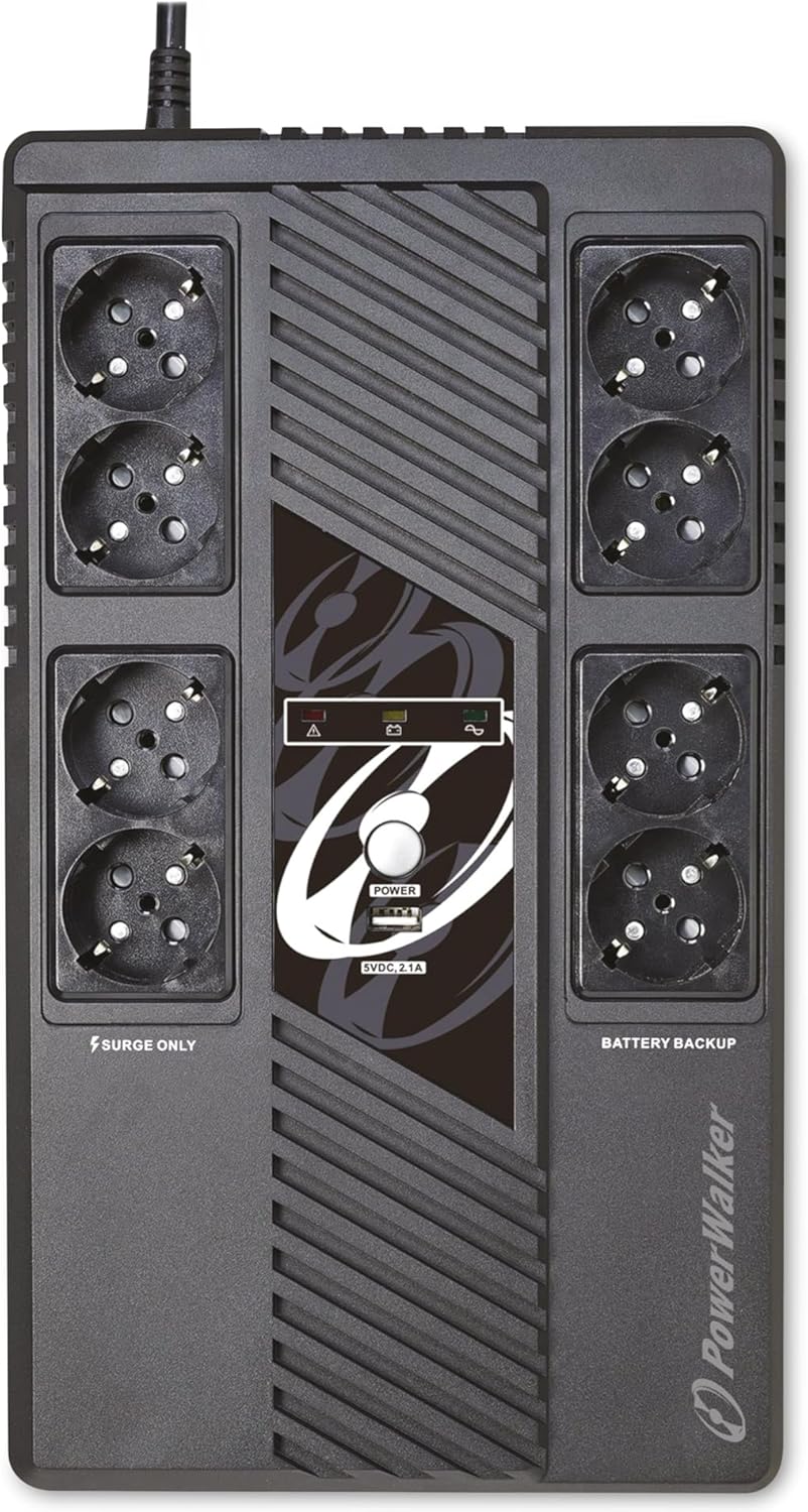 PowerWalker VI 10121160 Schwarz 600VA, 600VA