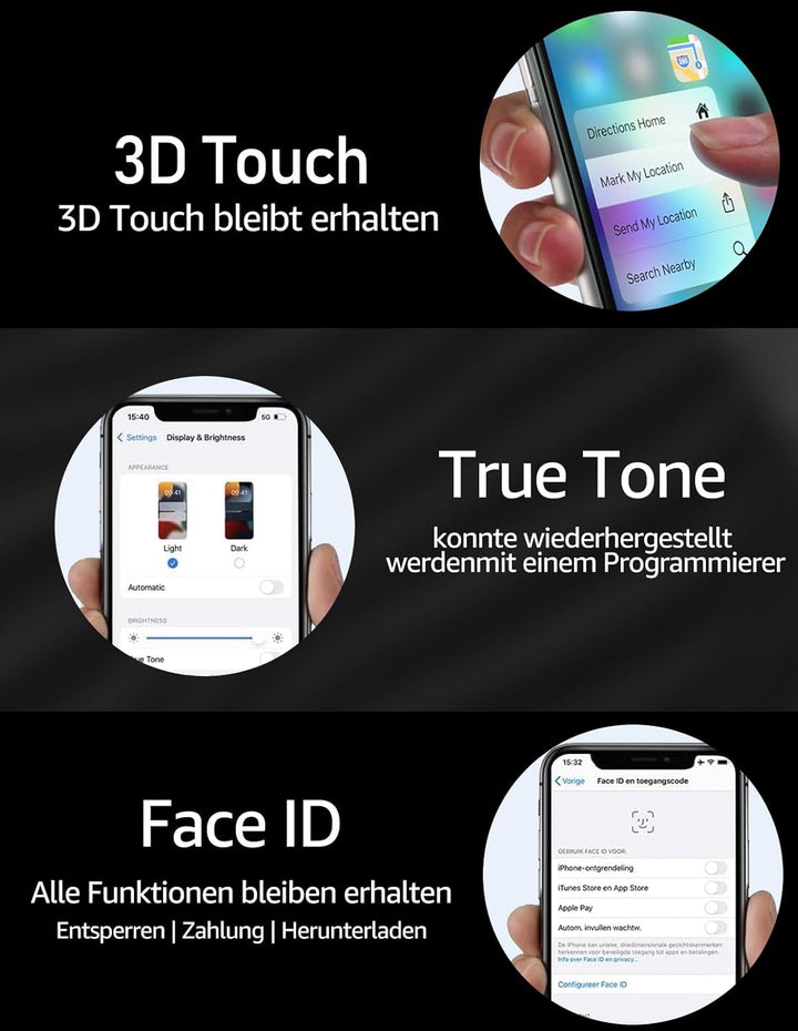 bokman Display Reparaturset Kompatibel mit iPhone 11 (inkl. Glas, Retina LCD, Touchscreen), Passende