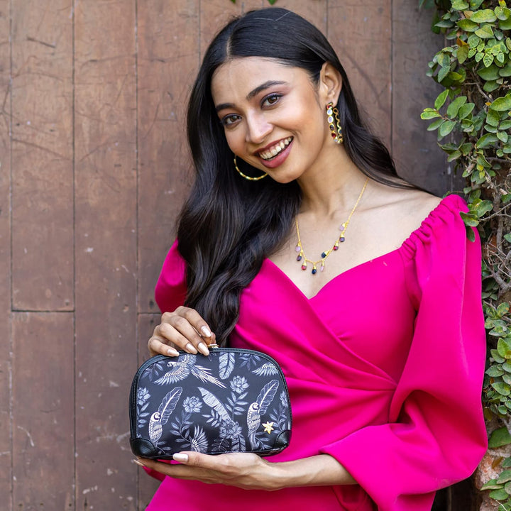 Anuschka Wanderlust Kollektion - Kosmetiktasche - Stoff-Kosmetiktäschchen für Damen, Jungle Macaws