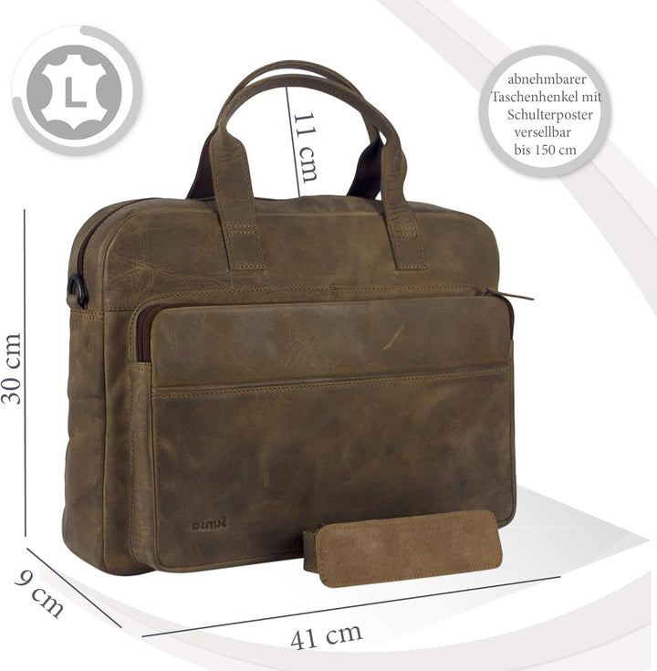Sunsa Herren Leder 15 Zoll Laptop Tasche. Hell braune Business Aktentasche. Grosse Handtasche. Vinta