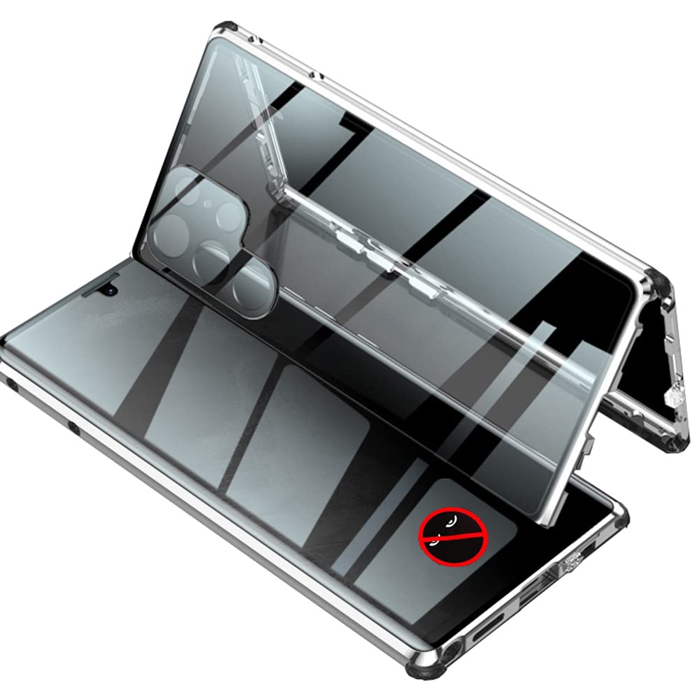 CeeEee Anti-Peep Hülle für Galaxy S23 Ultra Case 5G Kameraschutz Magnetisch Handyhülle Doppelseitig