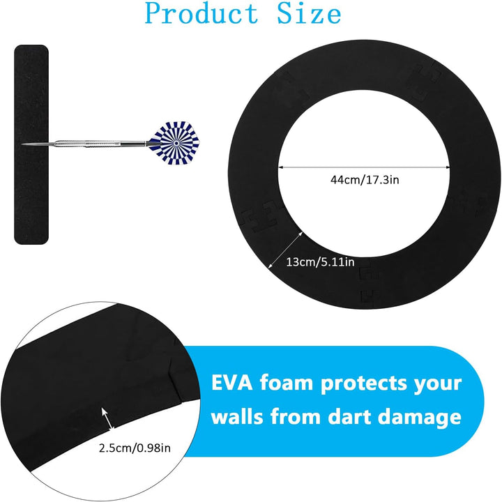 Dartscheibe Schutzring, Ø45 cm Surround Dartscheibe,2,5cm Dick Surround Auffangring Dart Backboard,E