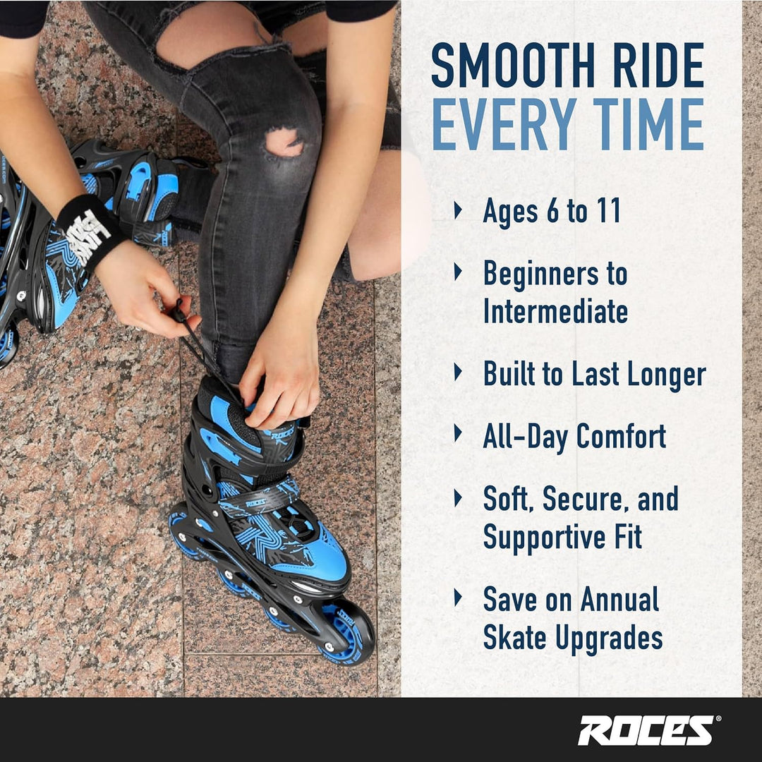 Roces Jokey 3.0 Inline Skate 38 Black-Astro Blue, 38 Black-Astro Blue