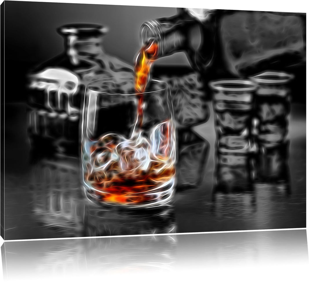 Alter guter Whiskey Format: 100x70 auf Leinwand, XXL riesige Bilder fertig gerahmt mit Keilrahmen, K