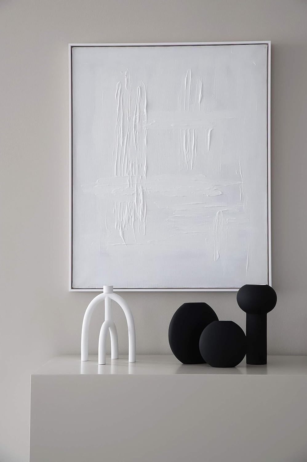 Cooee Design Vase Pillar aus Keramik in der Farbe Schwarz Handgefertigt, Durchmesser: 12cm, Höhe: 24