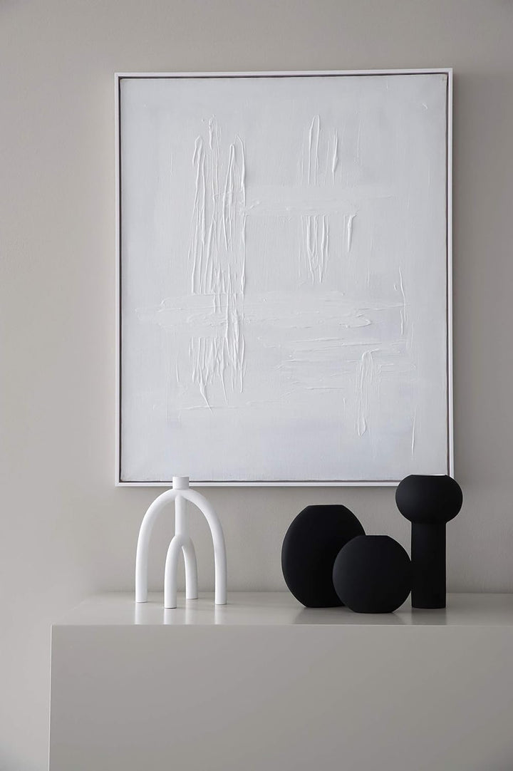 Cooee Design Vase Pillar aus Keramik in der Farbe Schwarz Handgefertigt, Durchmesser: 12cm, Höhe: 24