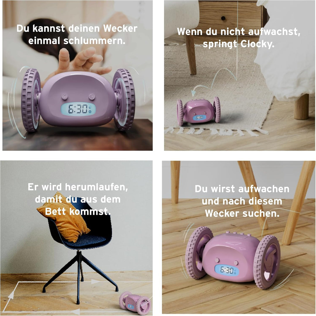CLOCKY Lauter Wecker Digital Wecker Laut für tiefschläfer Erwachsene Jugendliche Lustig für schwerhö