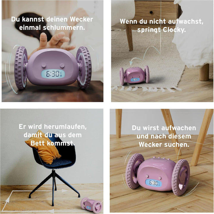 CLOCKY Lauter Wecker Digital Wecker Laut für tiefschläfer Erwachsene Jugendliche Lustig für schwerhö