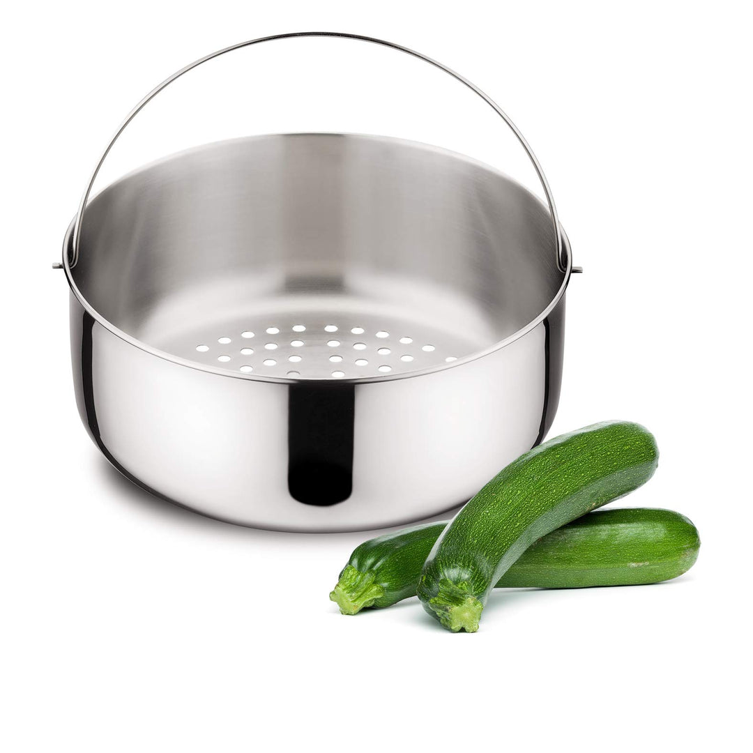 Lagostina Zubehör Edelstahl Dampfkorb Grösse 2, für Schnellkochtöpfe 5 l, Edelstahl 18/10, Silber, Ø