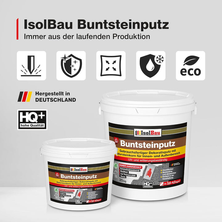 Isolbau Buntsteinputz - Mosaikputz für innen &amp; aussen - Frostsicher, wasserfest, stossfest - BP60 (W
