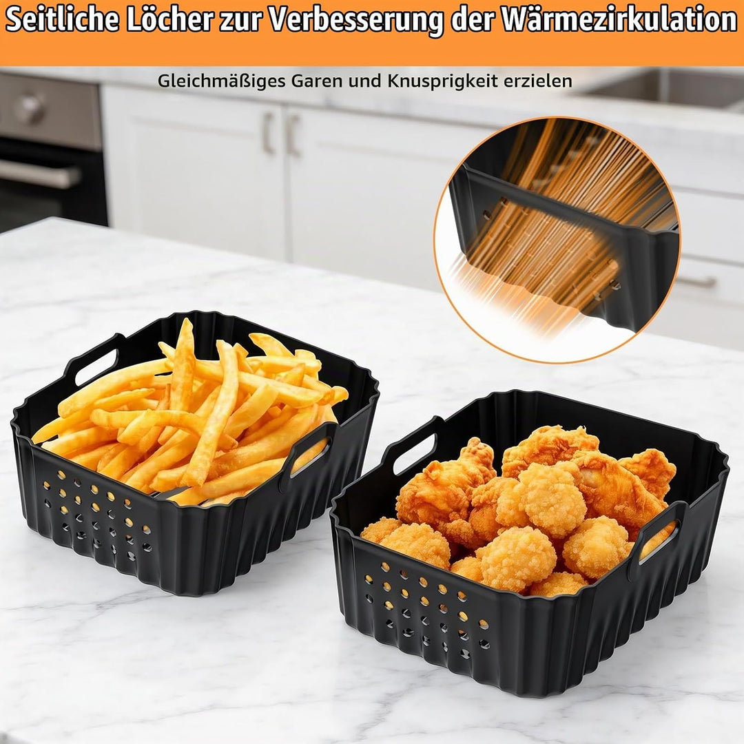 Airfryer Silikonform Heissluftfritteuse Zubehör für Philips Airfryer 4000 Series Stacked Dual Basket