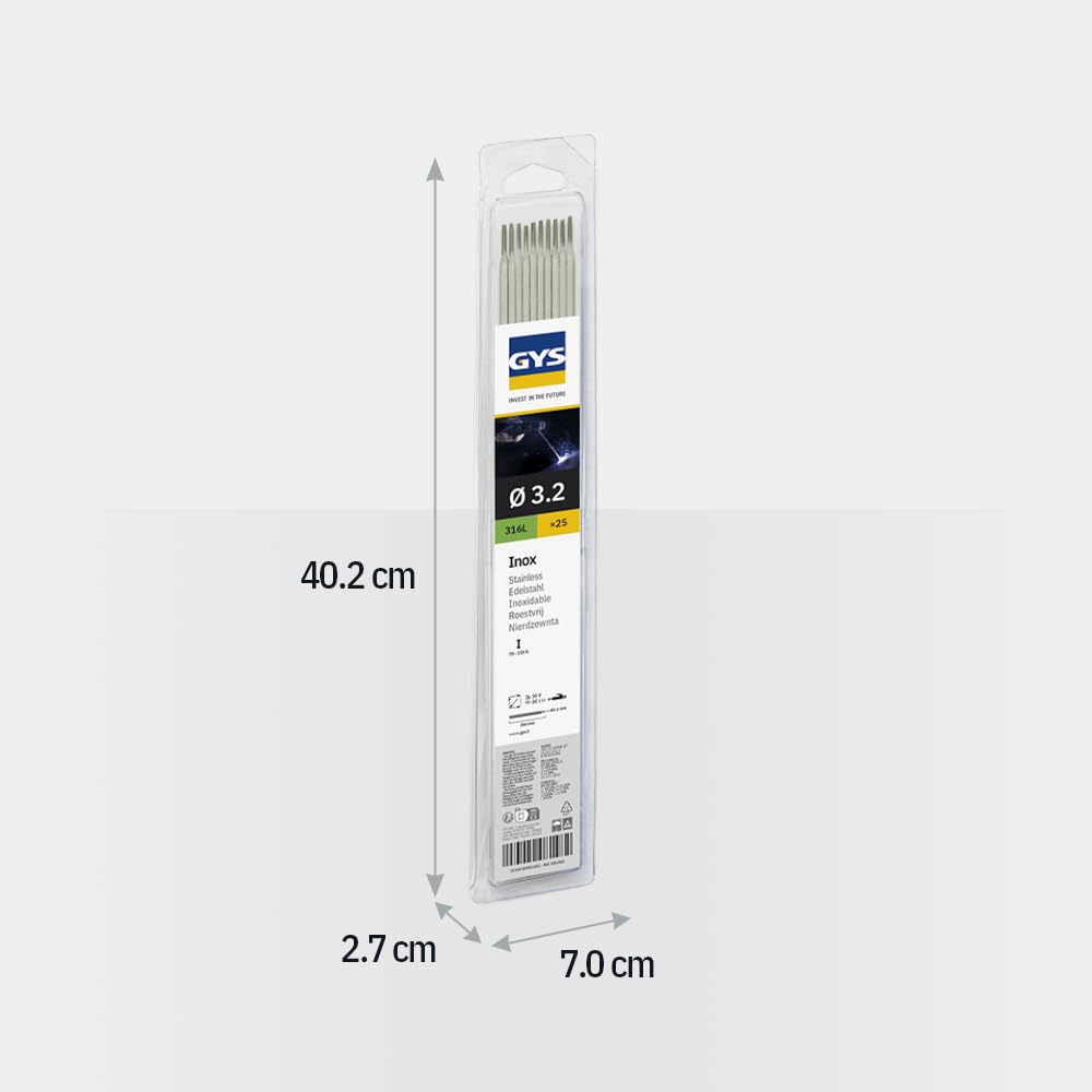 25 Edelstahl-Elektroden - 316 L - Ø 3,2 mm - Blister