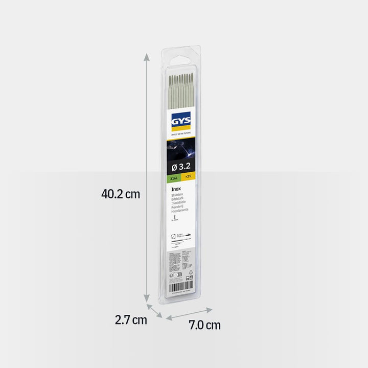 25 Edelstahl-Elektroden - 316 L - Ø 3,2 mm - Blister