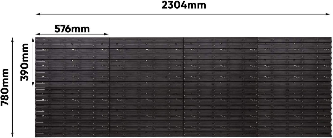 PAFEN Werkzeugwand Stapelboxen - 2304 x 780 mm - Lagersystem SET Werkzeughaltern und 46 Rot/Schwarz