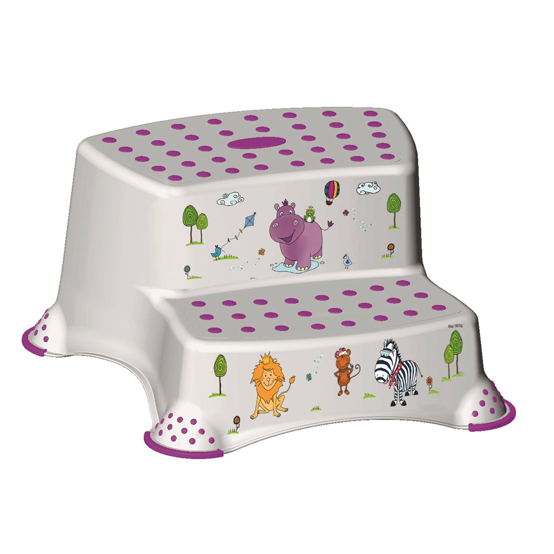 Keeeper Hippo Tritthocker zweistufig mit Anti-rutsch-Funktion weiss