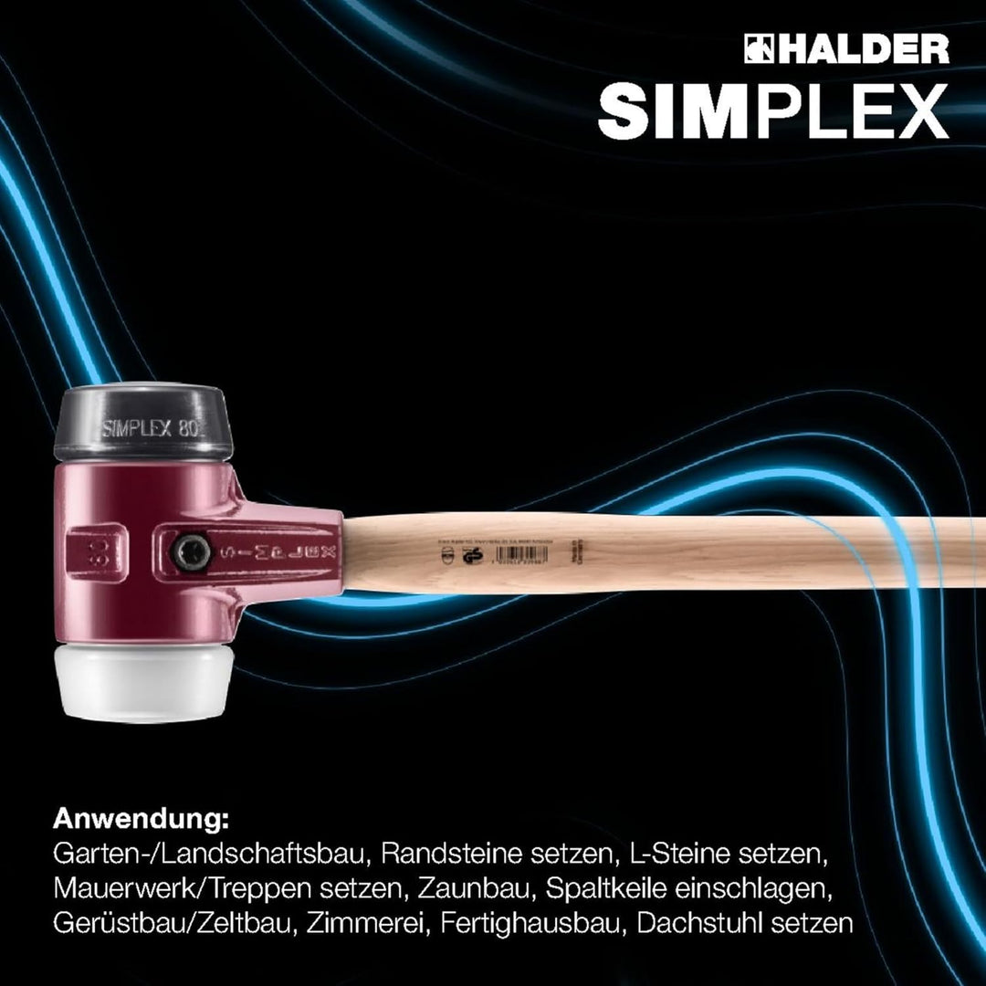 SIMPLEX-Vorschlaghammer, mit Stahlgussgehäuse und Hickorystiel | Ø=80 mm |