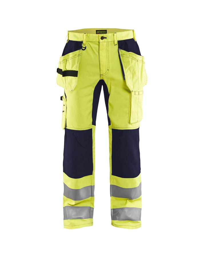 Blaklader 15521811 Hochsichtige Hose mit Stretch, Gelb/Marine, grootte C146 C146 Yellow / Navy Blue,