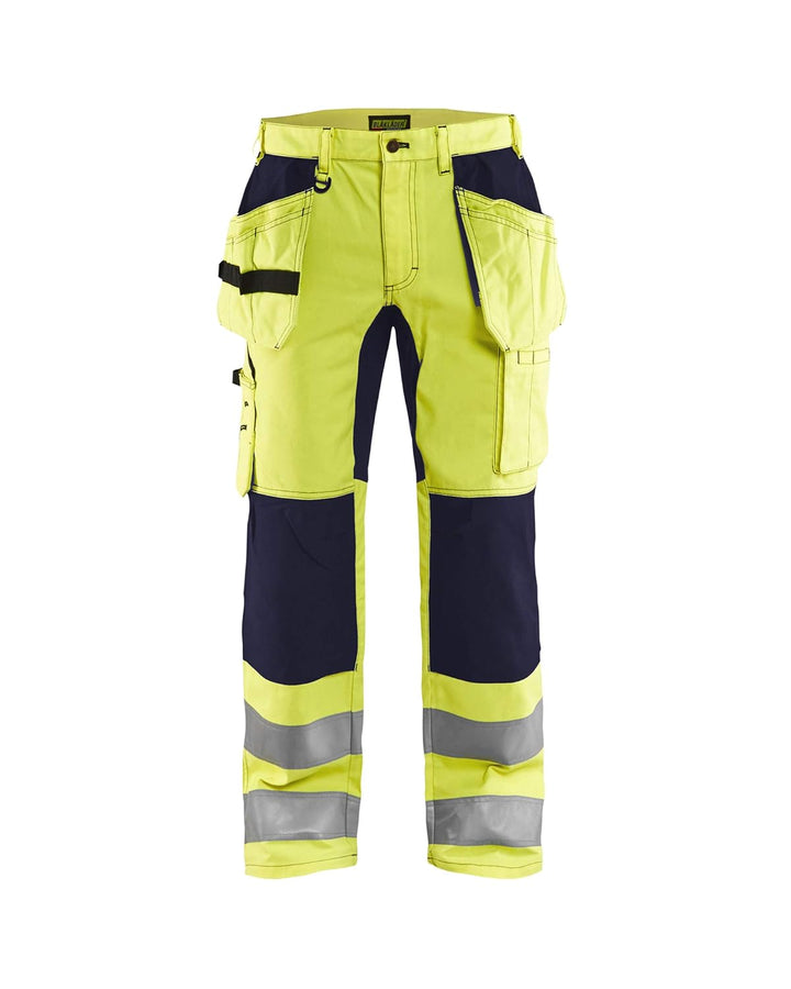 Blaklader 15521811 Hochsichtige Hose mit Stretch, Gelb/Marine, grootte C148 C148 Yellow / Navy Blue,