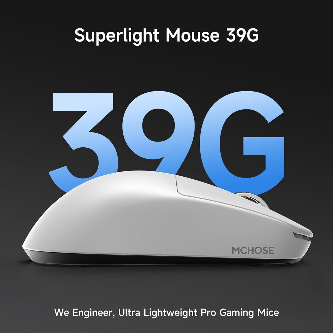 MCHOSE L7 Leichte 39 g Gaming-Maus mit Benutzerdefiniertem 8K-Ultraschnell-Funkempfänger, 26000 DPI,
