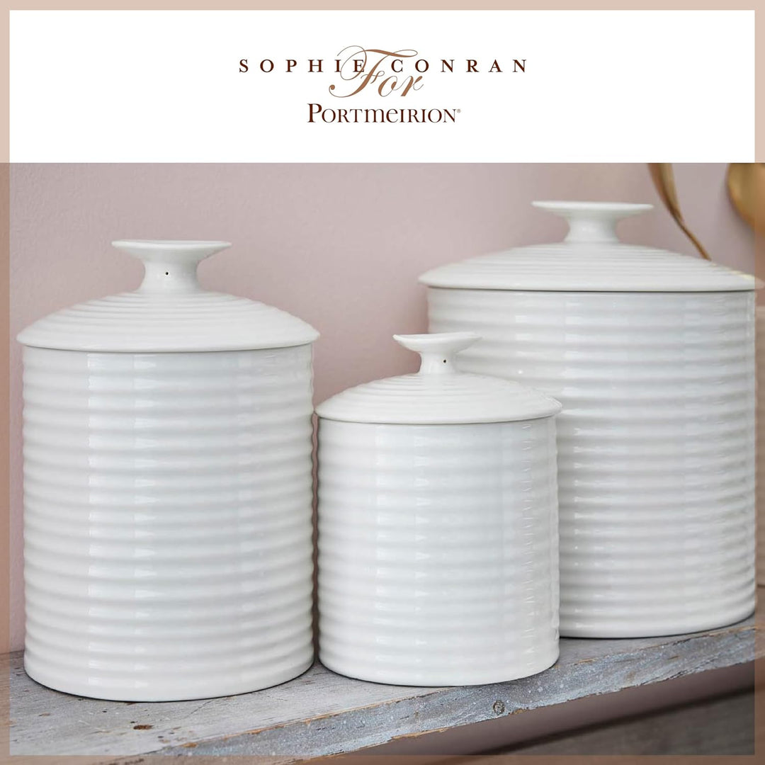 Portmeirion Home & Gifts Sophie Conran Weisser Kanister mit Deckel, eins (Weiss, eins)