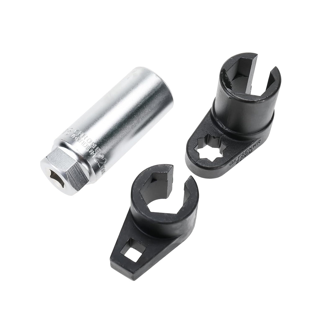 BOOMSTART 3tlg Lambdasonden Schlüssel Set, 22mm Lambdasonden Nuss, 3/8 "1/2" Nox Sonde Lambdasonde W