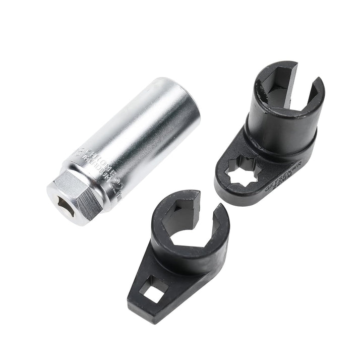 BOOMSTART 3tlg Lambdasonden Schlüssel Set, 22mm Lambdasonden Nuss, 3/8 "1/2" Nox Sonde Lambdasonde W