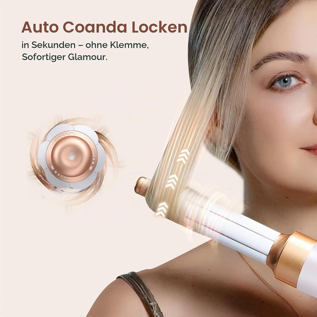 UKLISS 7 in 1 Airstyler &amp; Haartrockner Pro, Föhn Set High Speed 110,000RPM mit Luft-Lockenstab Föhnb