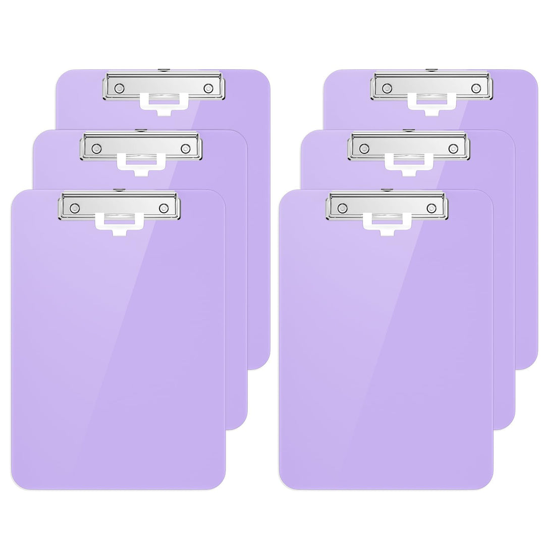 Kunststoff-Klemmbrett 6er-Set, Standard A4 Letter Size Klemmbretter für Studenten, Büro und Frauen,
