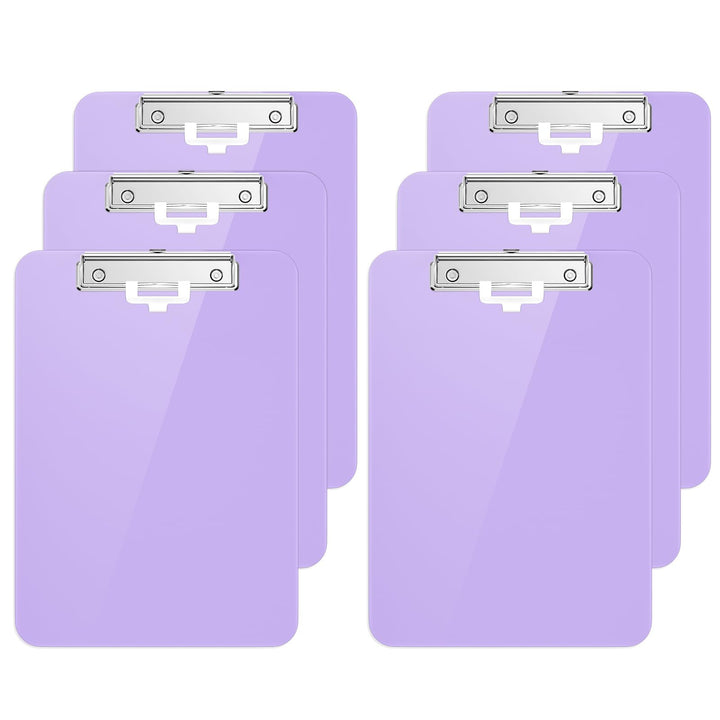 Kunststoff-Klemmbrett 6er-Set, Standard A4 Letter Size Klemmbretter für Studenten, Büro und Frauen,