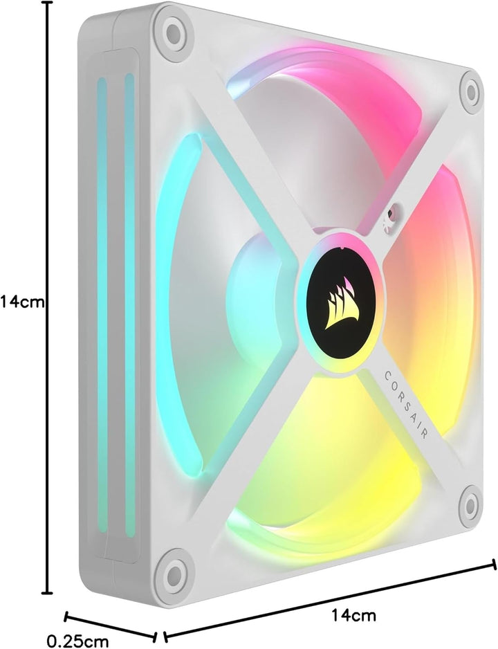 Corsair iCUE LINK QX140 RGB 140mm Magnetic Dome RGB Lüfter - Weiss Nur Fans Einfach (140mm) Weiss, N