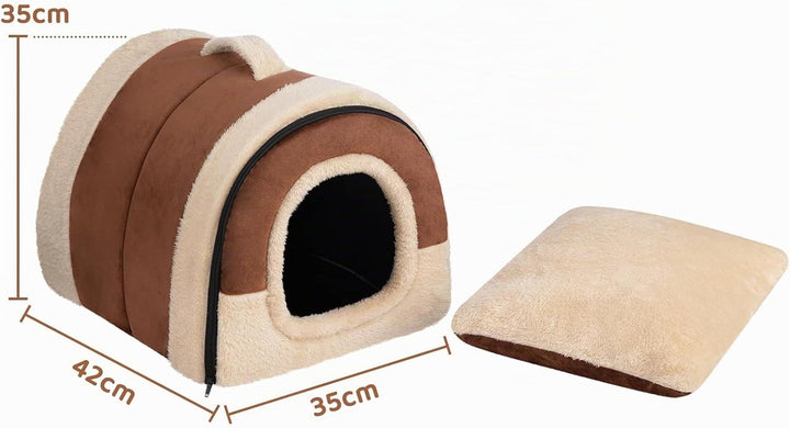 Hollypet Katzenbett Kleines Hundebett, 2-in-1 Faltbare Haustierbett für Katzen &amp; Kleine Hunde, Warme