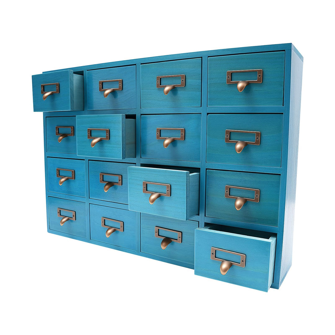 OUKANING Apothekerschrank Organizer aus Holz+Metall, Rustikal Vintage, für Büro, Küche, Wohnzimmer,