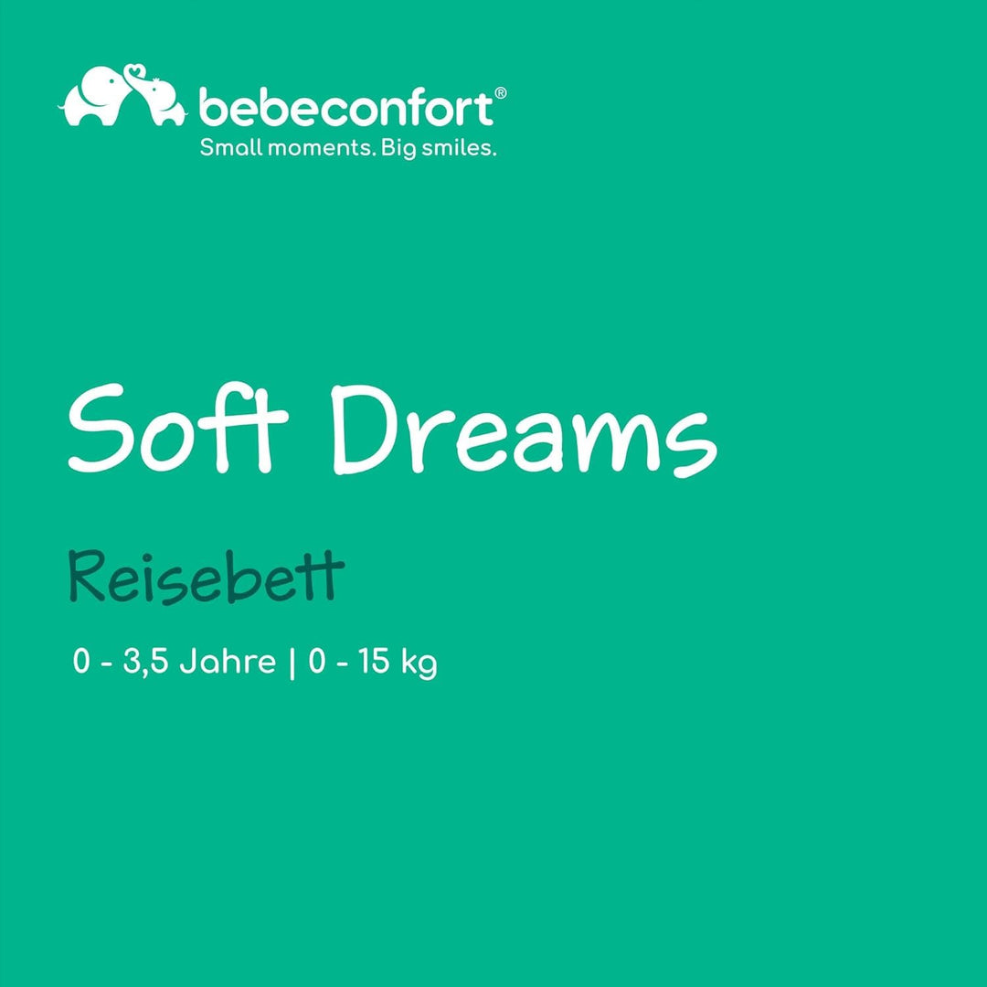 BEBECONFORT Soft Dreams, Reisebett Baby, 0–3 Jahre (0–15 kg), leichtes Reisebettchen, Matratze aus H