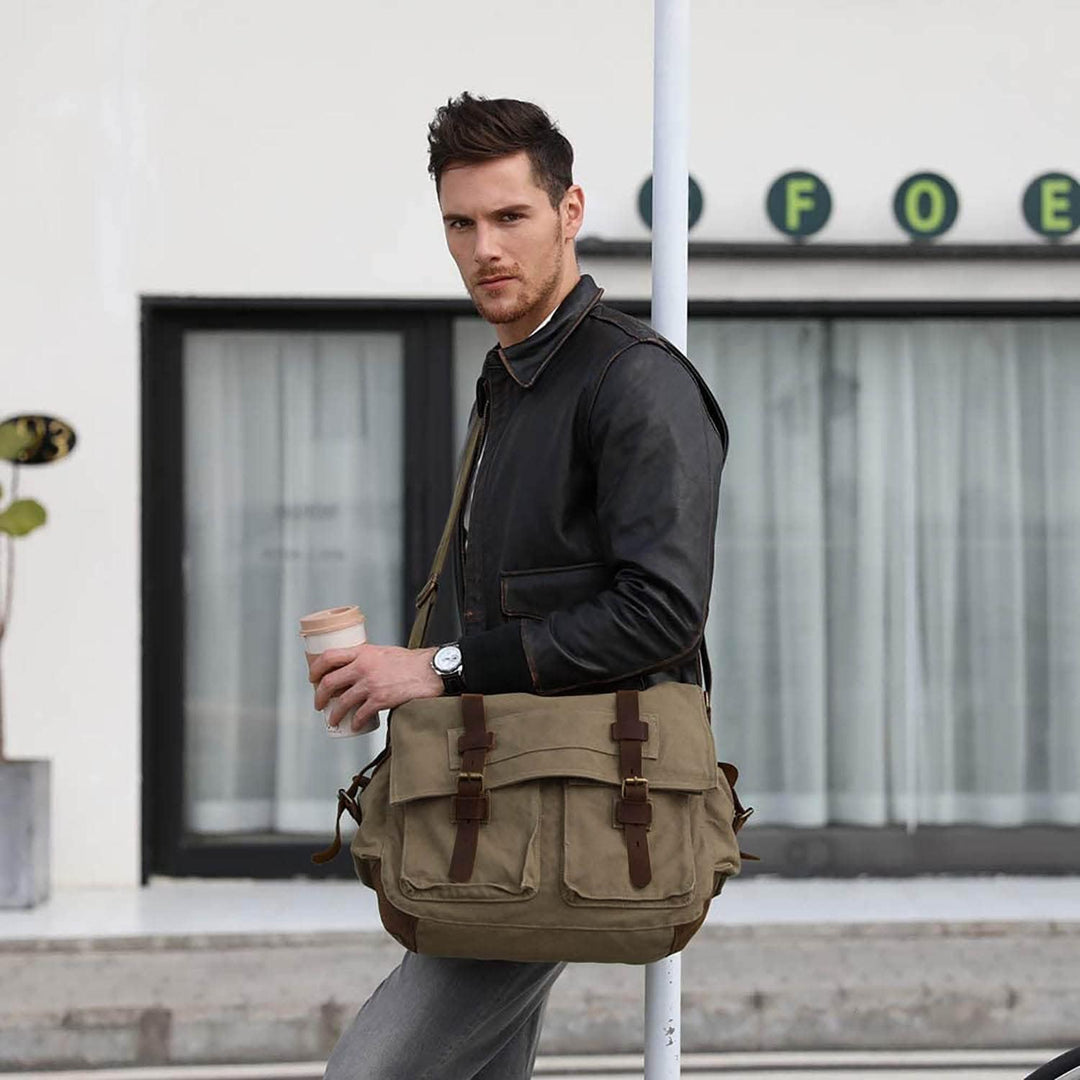 FANDARE Neu Retro Messenger Bag Umhängetasche Schultertasche 14 Zoll Laptoprucksäcke Herren Frauen T