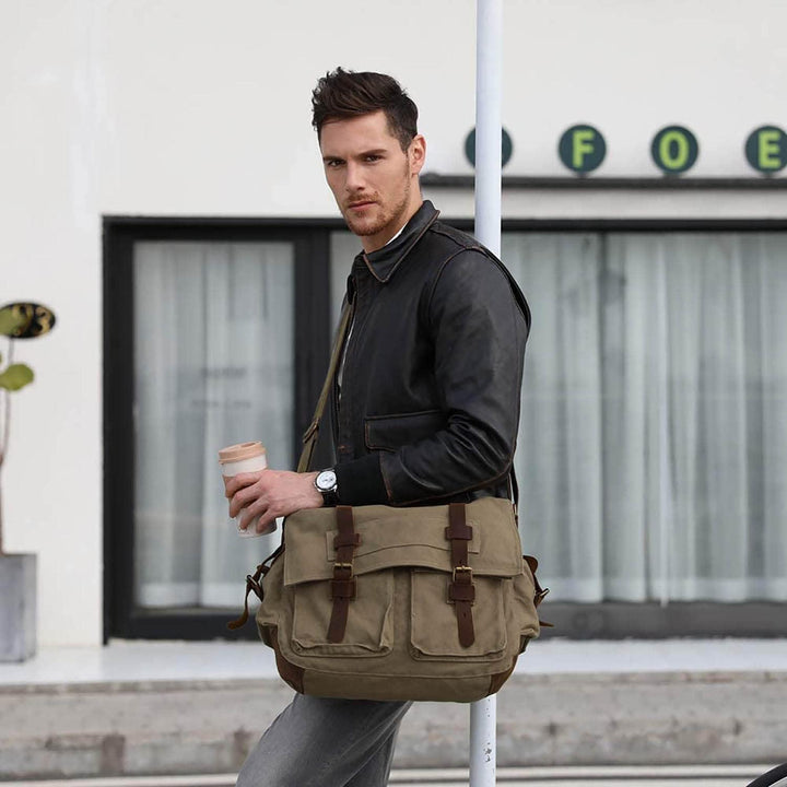 FANDARE Neu Retro Messenger Bag Umhängetasche Schultertasche 14 Zoll Laptoprucksäcke Herren Frauen T