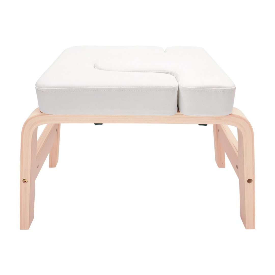 Yoga Kopfstand Hocker 200kg Tragkraft faltbar mit T Block für Anfänger Yoga Übungen 64x36cm Weiss