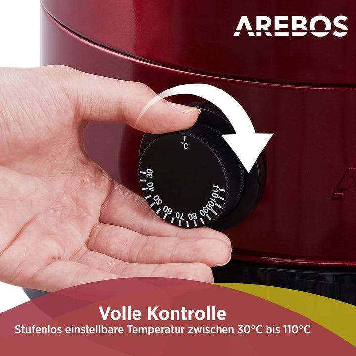 Arebos Glühweinkocher 950 W | Heissgetränkespender | 6,8 L | mit Auffangschale, Auslasshahn, Thermos