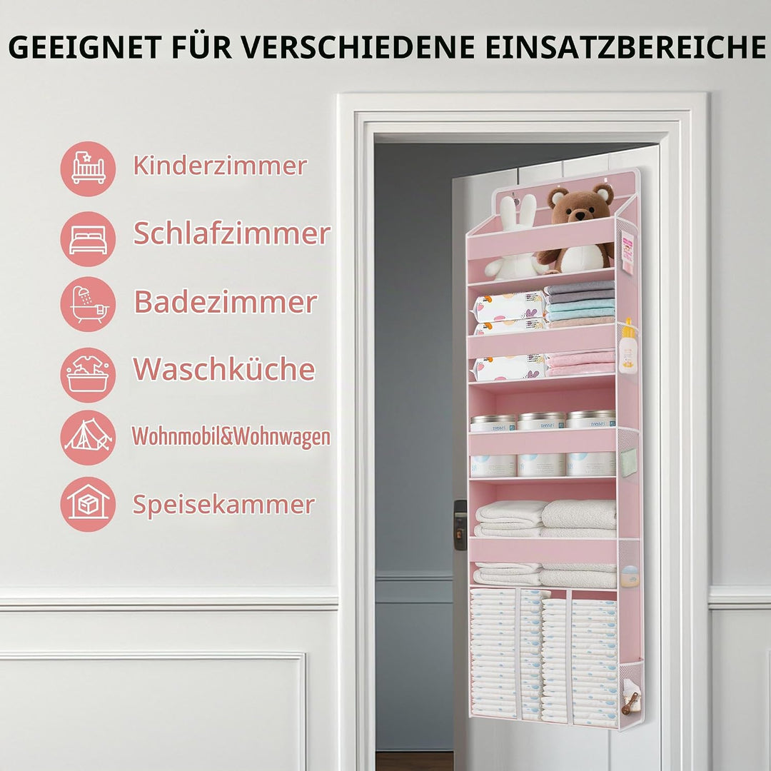 Tür Organizer Hängend mit 5 Fächern, 1 grossem Fassungsvermögen Caddy &amp; 10 Seitentaschen, Wickeltasc