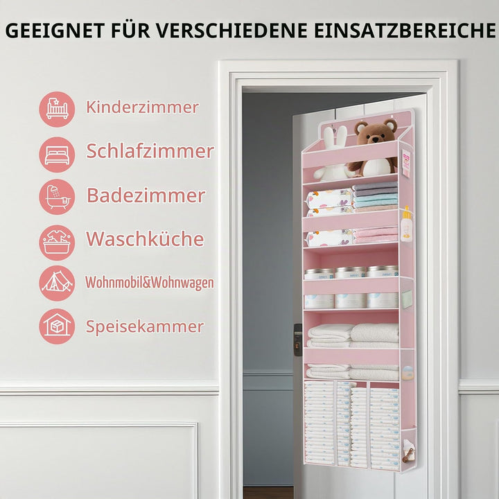 Tür Organizer Hängend mit 5 Fächern, 1 grossem Fassungsvermögen Caddy &amp; 10 Seitentaschen, Wickeltasc