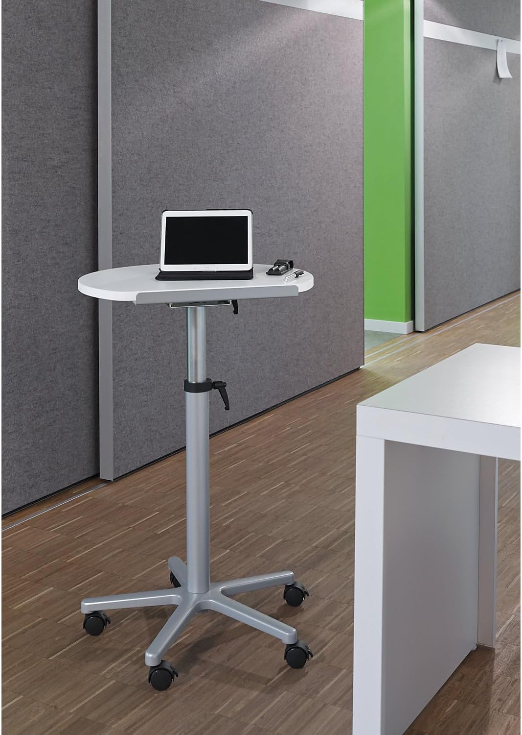 MAUL | Stehpult | ergonomisch | BxT 600 x 520 mm | höhenverstellbar | Weiss | flexibles Arbeiten im