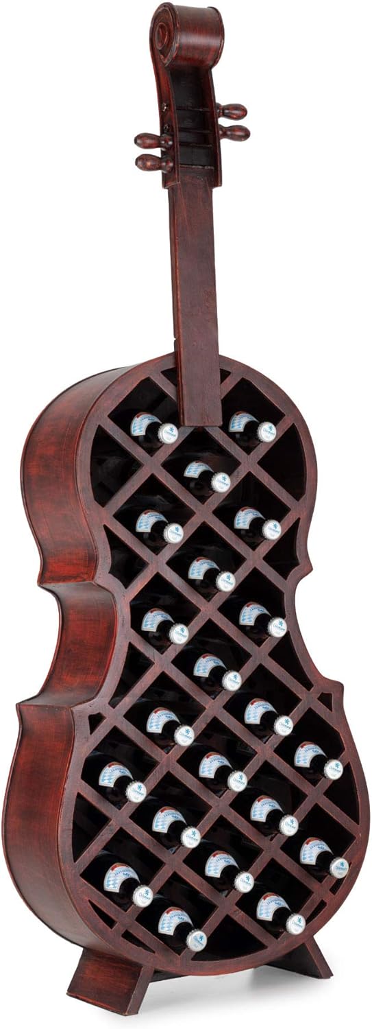 Stagecaptain Stradivino Weinregal für 21 Flaschen - Weinständer aus Holz in Vintage-Optik - Handgema