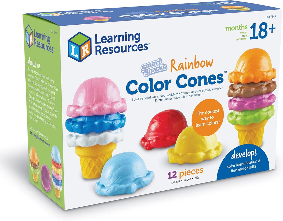 Learning Resources Smart Snacks Eiskugelset in Regenbogenfarben, Kegel, Kegel