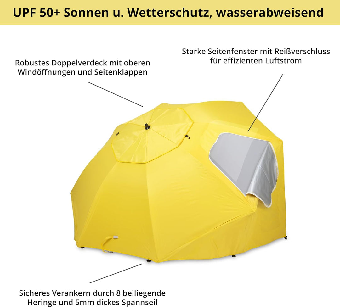 Stagecaptain UM-210 Shady Sonnenschirm-Strandmuschel - Erdspiess zur Montage als Sonnenschirm - Wass