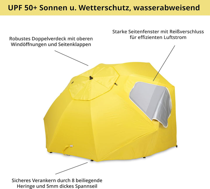Stagecaptain UM-210 Shady Sonnenschirm-Strandmuschel - Erdspiess zur Montage als Sonnenschirm - Wass