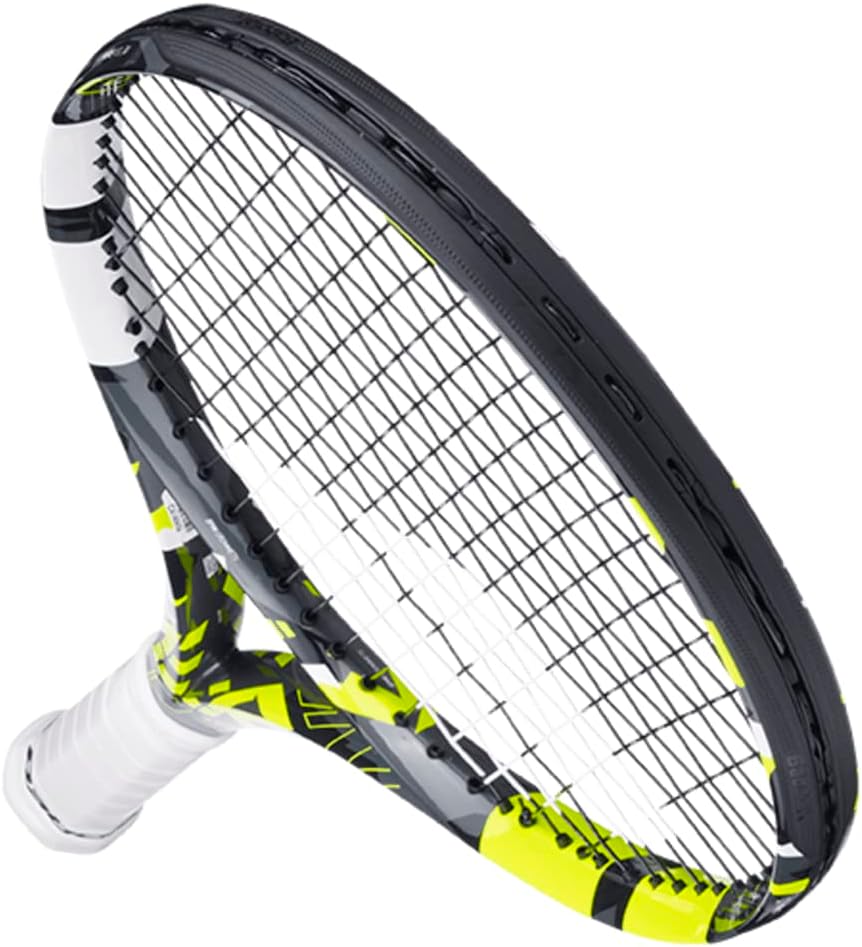 Babolat Pure Aero Team Tennis Racquet (7th Gen) - Strung with 16g White Babolat Syn Gut at Mid-Range